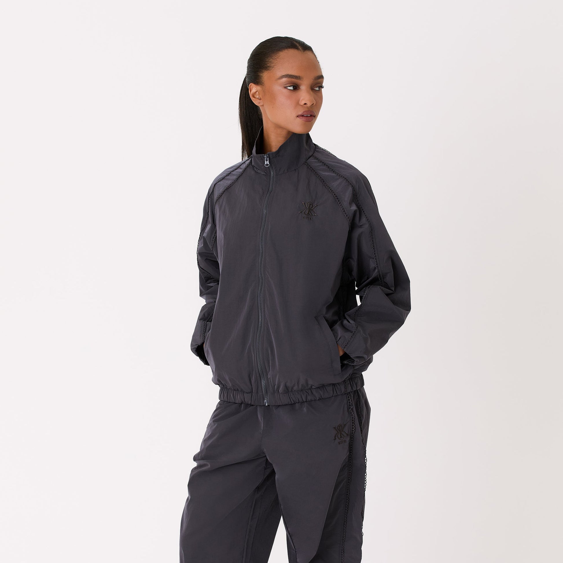 Women Kith Kith Women Azariah Seamed Track Jacket - Phantom Grey