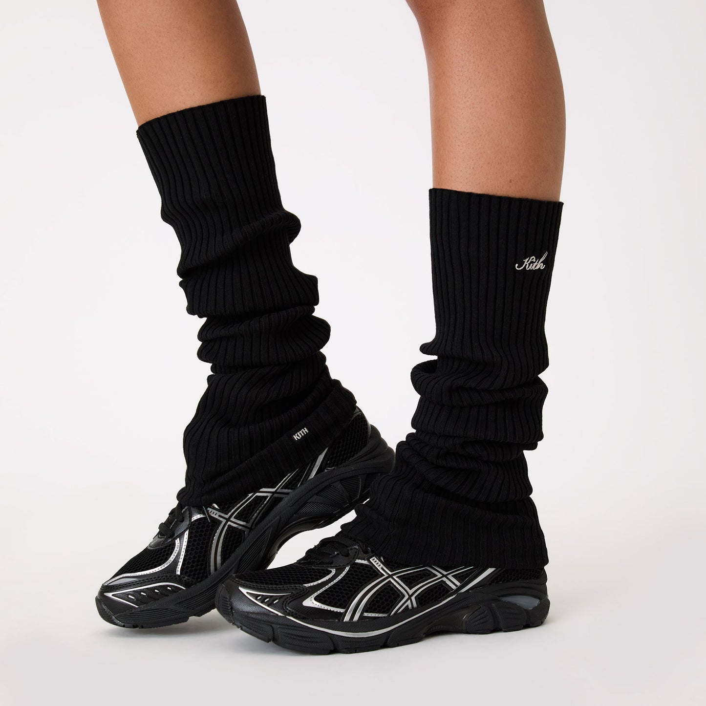 Women Kith Kith Women Script Logo Leg Warmer - Black