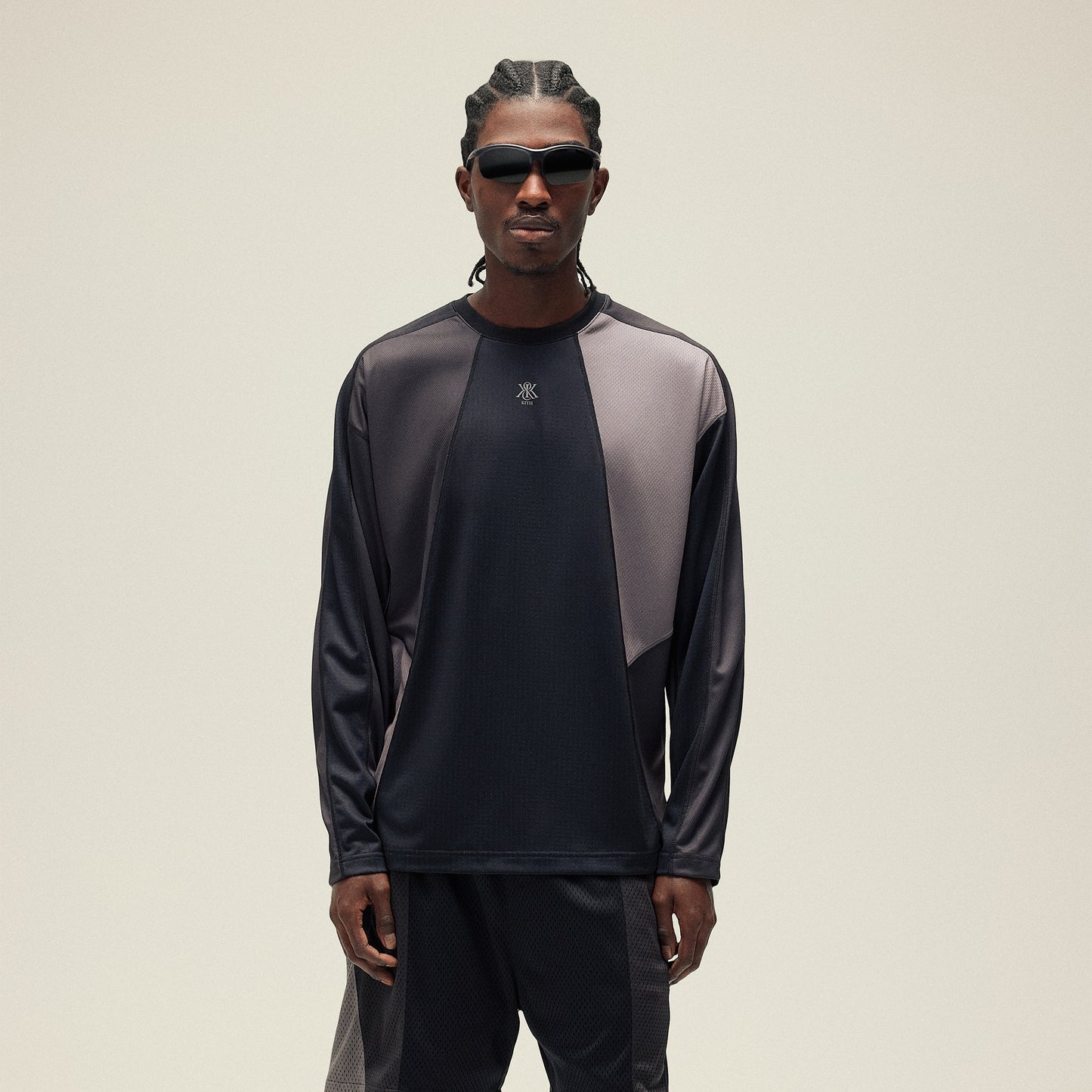 Men Kith Kith Long Sleeve Panelled Otto Tee - Black