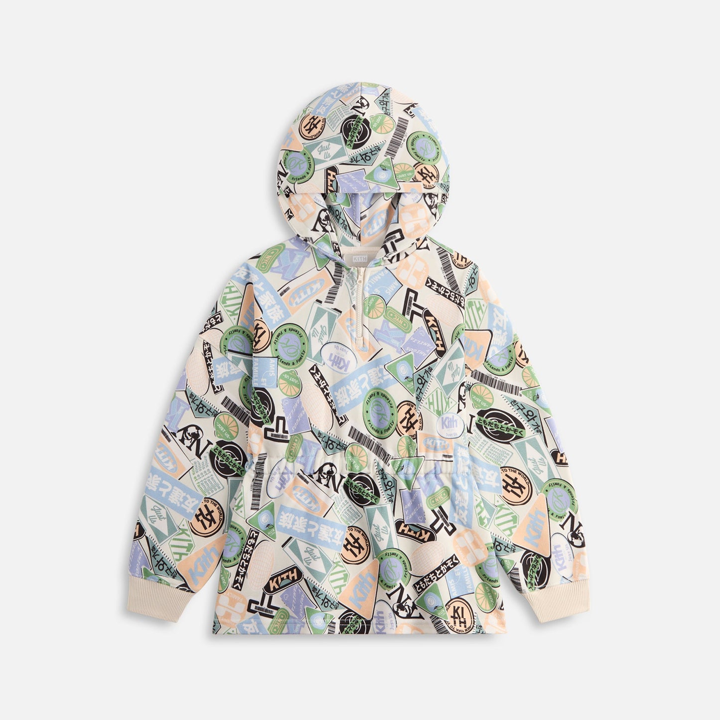 Kids Kith Kith Kids Friends & Family Hoodie Dress - Sandrift