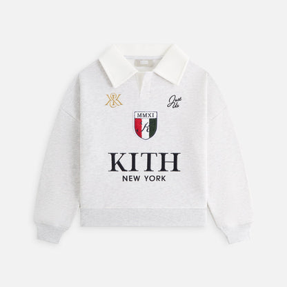 Kids Kith Kith Kids Collared Logo Nelson Sweatshirt - Light Heather Grey