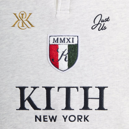 Kids Kith Kith Kids Collared Logo Nelson Sweatshirt - Light Heather Grey