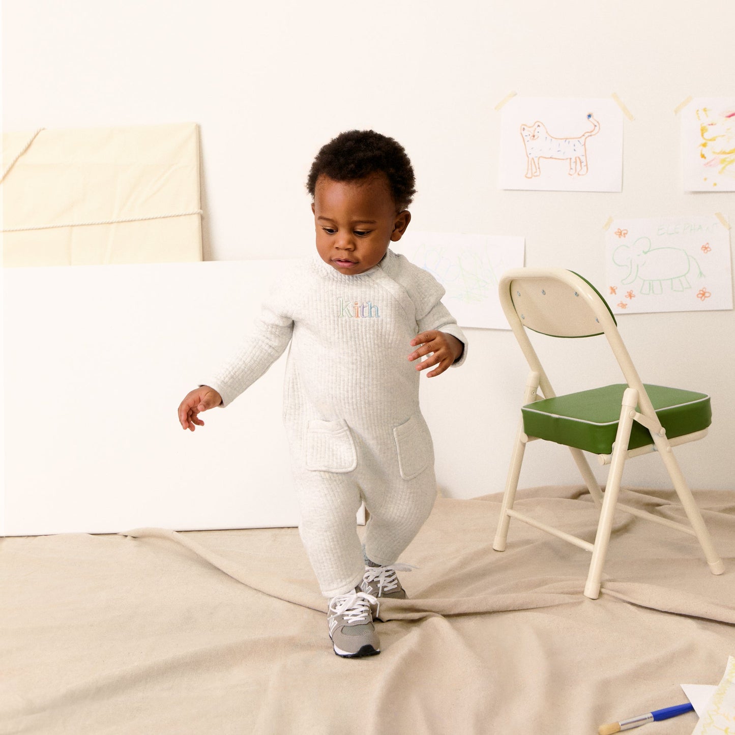 Kids Kith Kith Baby Quilted Coverall - Light Heather Grey