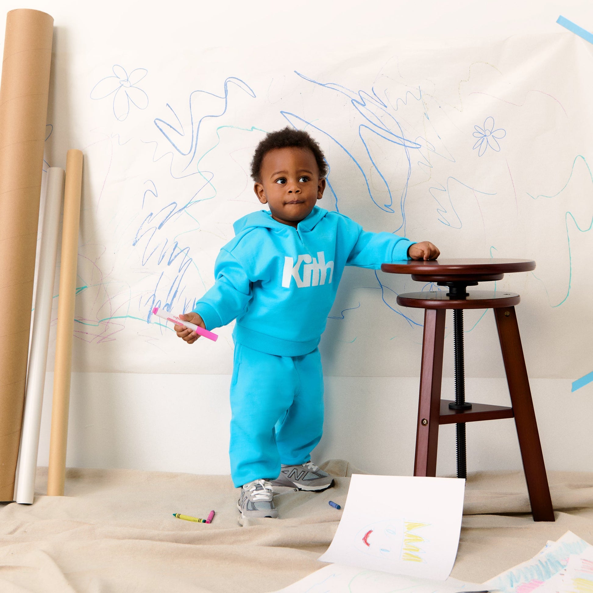 Kids Kith Kith Baby Faded Nelson Hoodie - Lagos
