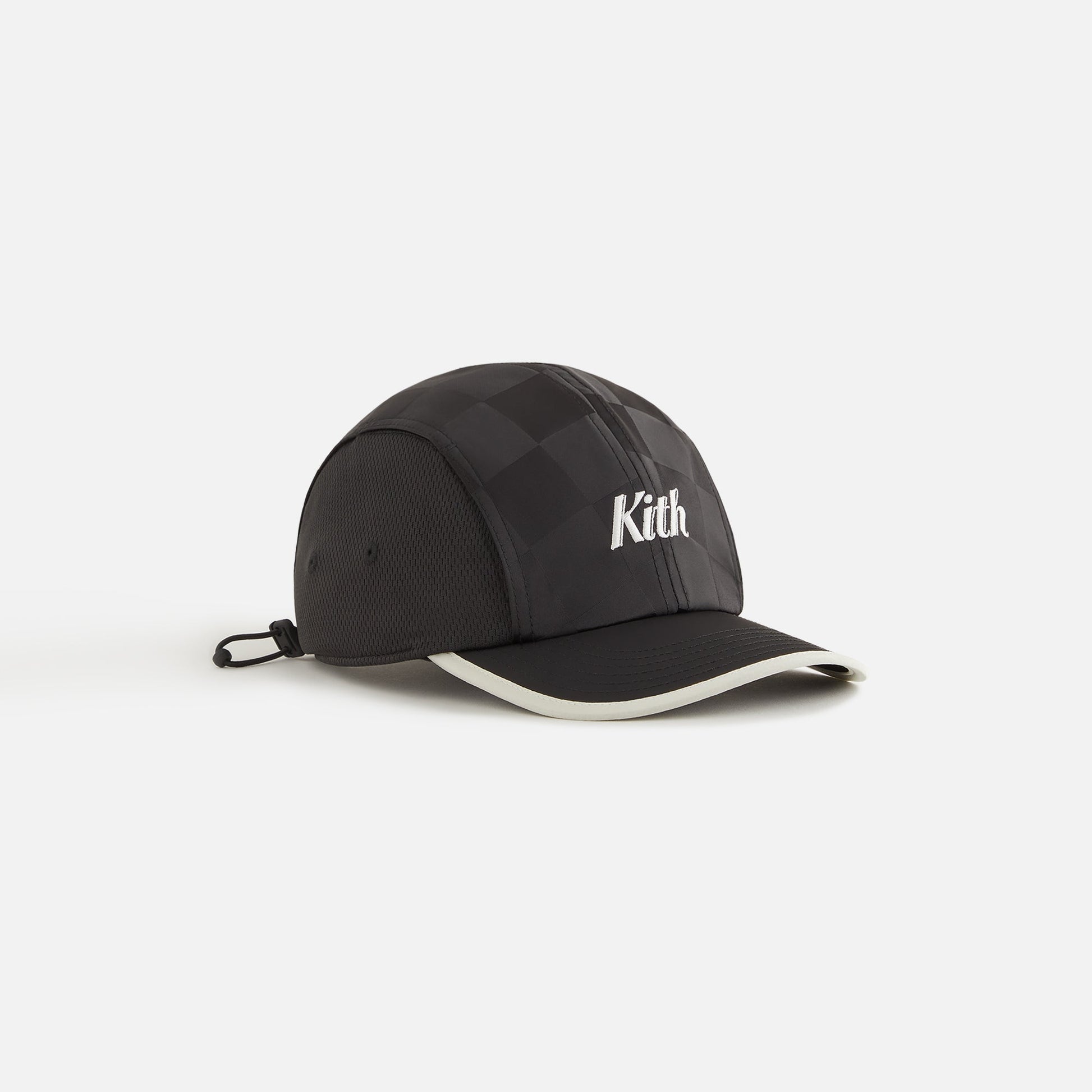 Kids Kith Kith Kids Checkered Satin Camper Cap - Black