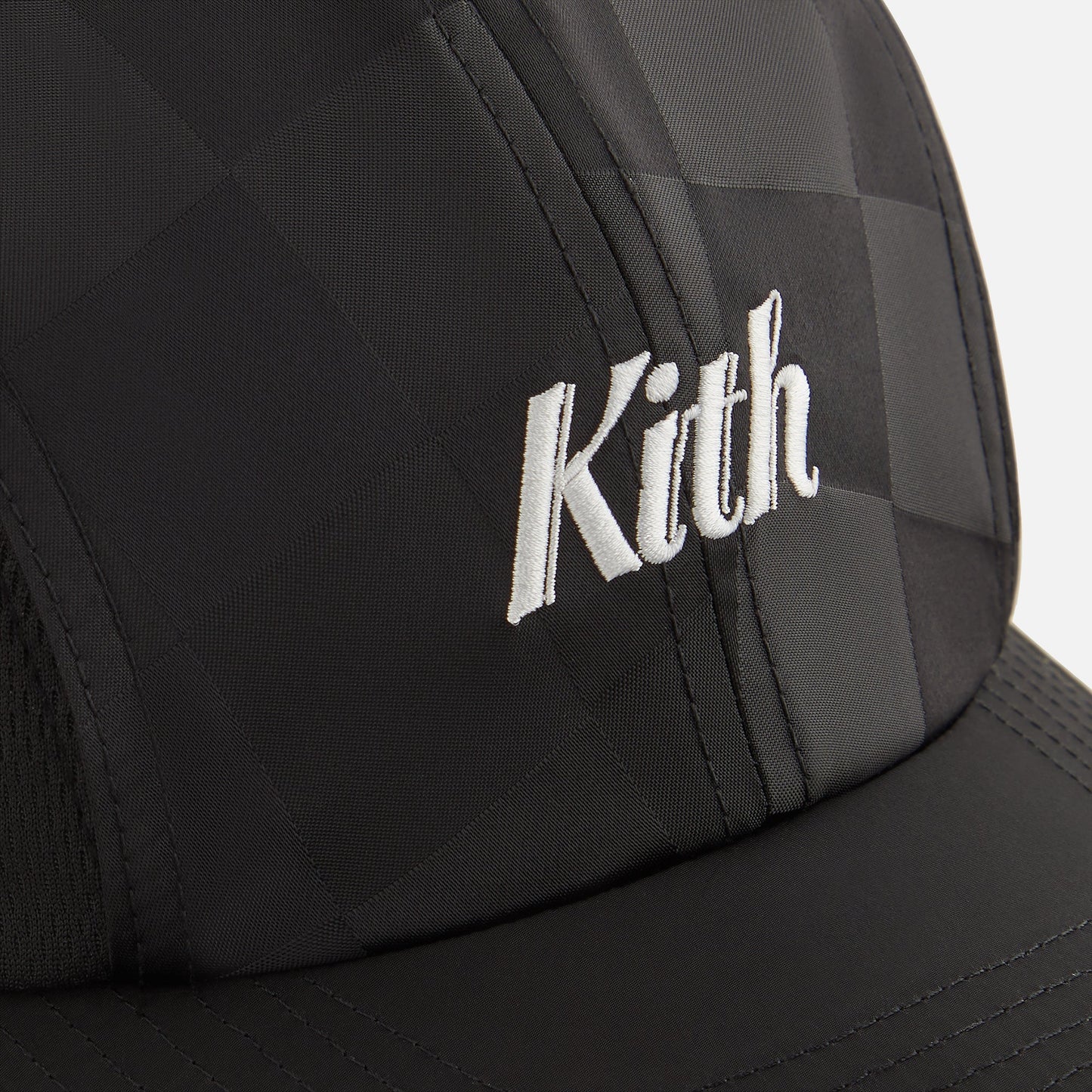 Kids Kith Kith Kids Checkered Satin Camper Cap - Black