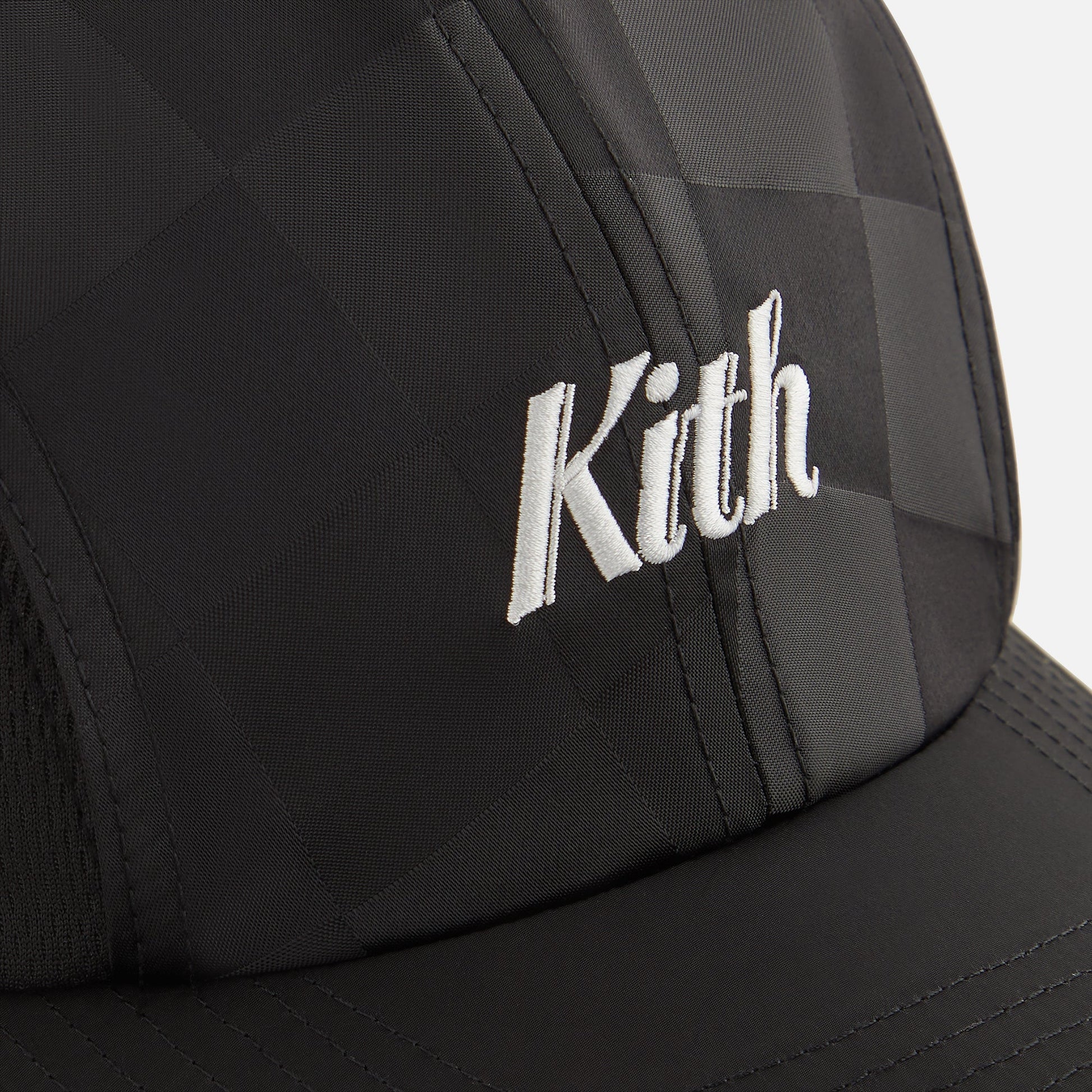 Kids Kith Kith Kids Checkered Satin Camper Cap - Black