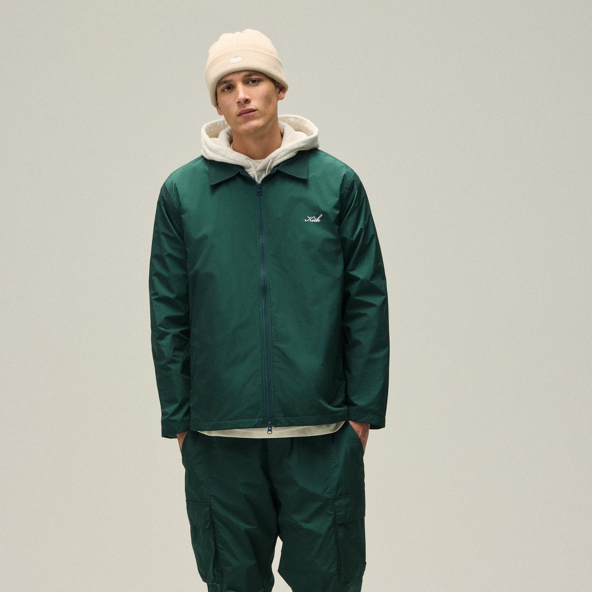 Men Kith Kith Wrinkle Nylon Jonas Coaches Jacket - Stadium