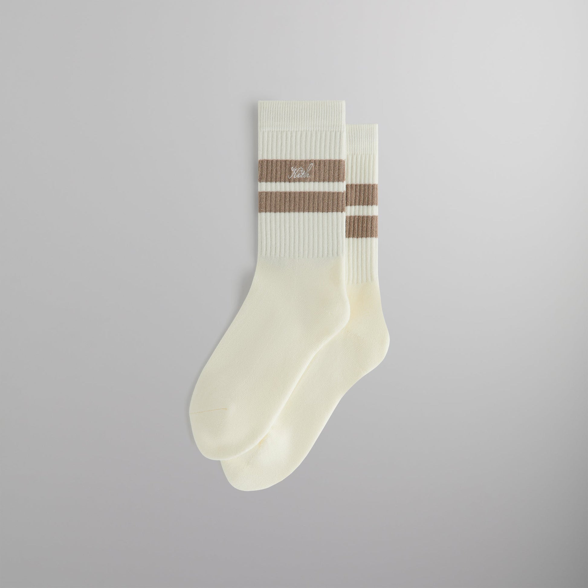 Men Kith Kith Double Stripe Script Embroidered Cotton Crew Socks - Molecule
