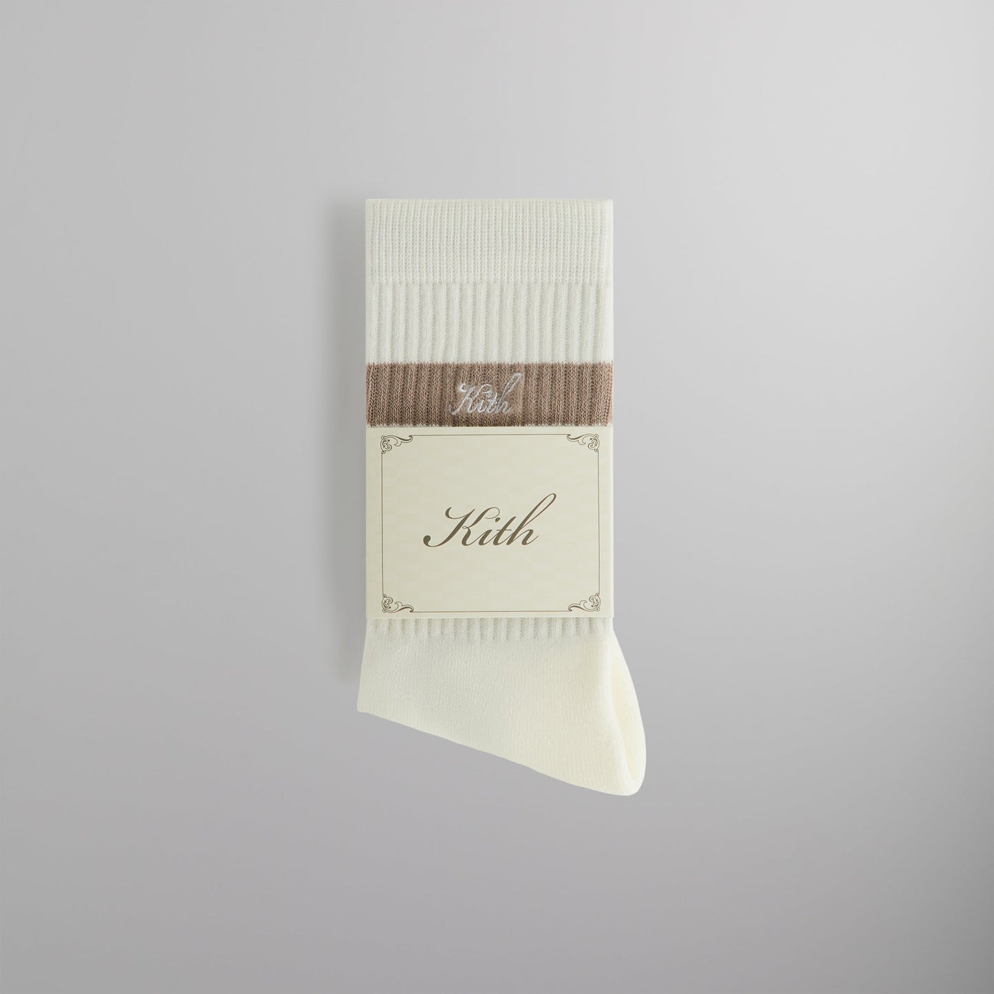 Men Kith Kith Double Stripe Script Embroidered Cotton Crew Socks - Molecule