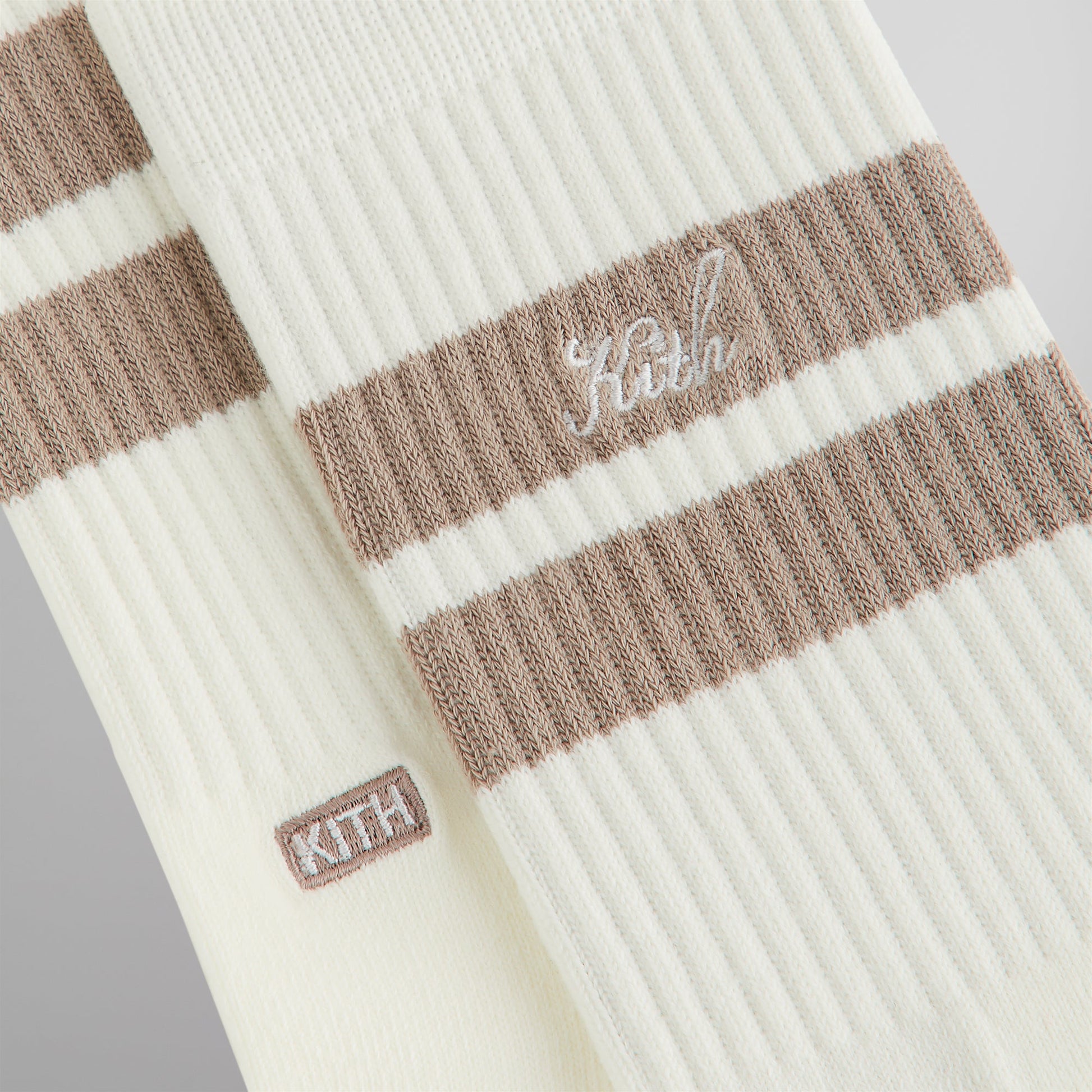 Men Kith Kith Double Stripe Script Embroidered Cotton Crew Socks - Molecule