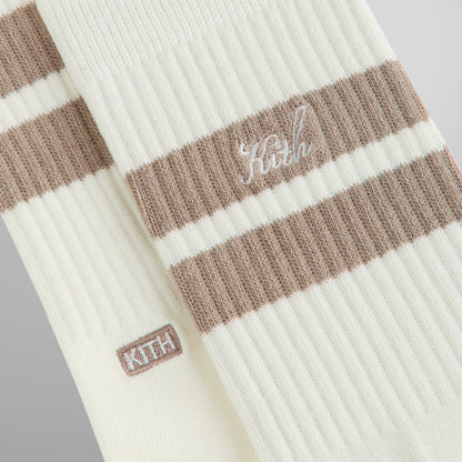 Men Kith Kith Double Stripe Script Embroidered Cotton Crew Socks - Molecule