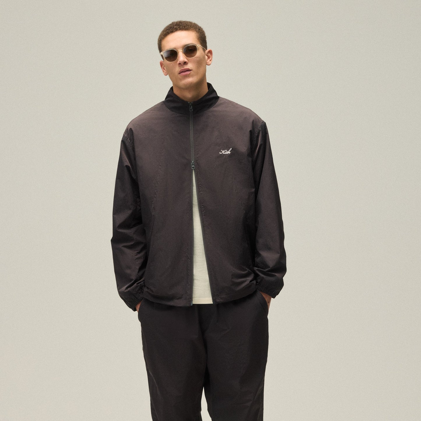 Men Kith Kith Wrinkle Nylon Windsor Panelled Track Jacket - Kindling