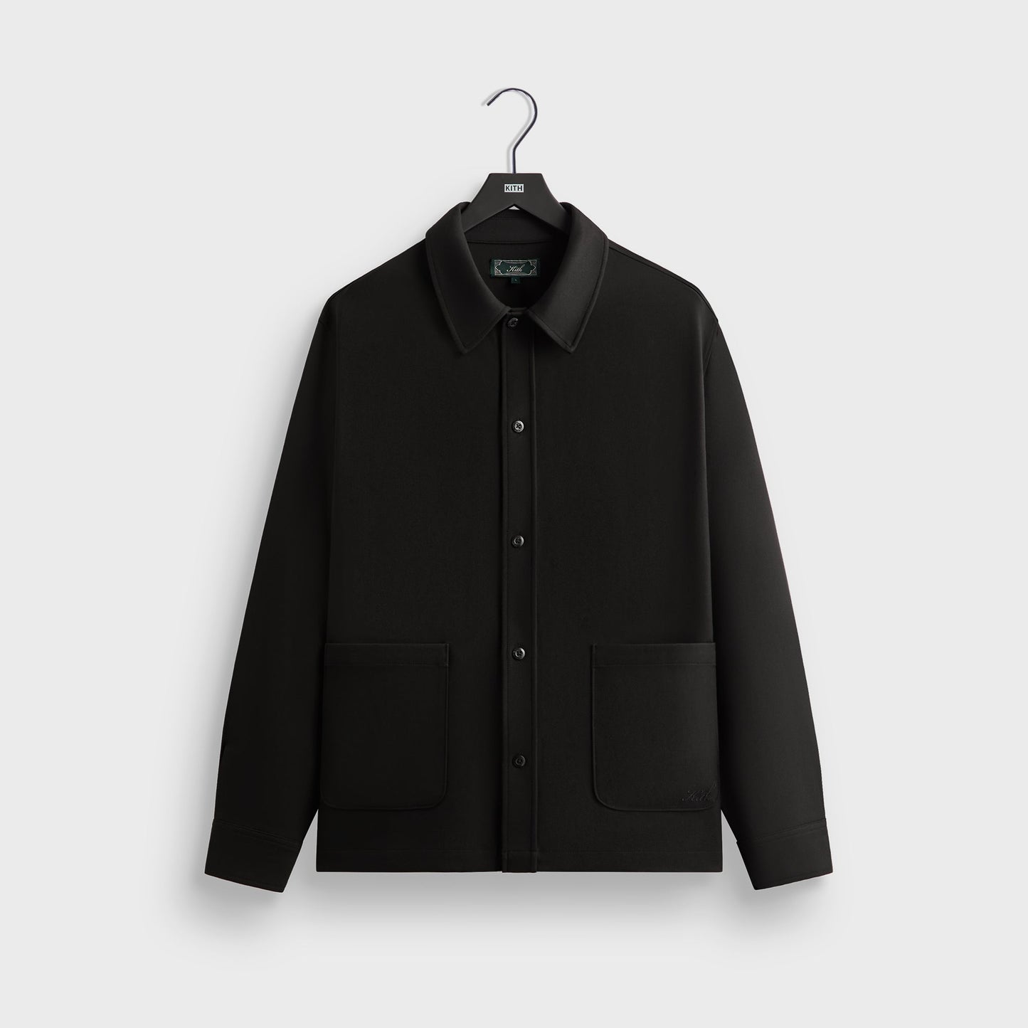 Men Kith Kith Double Weave Boxy Collared Overshirt - Black