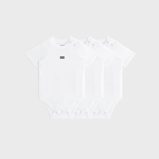Kids Kith Kith Baby 3-Pack Short Sleeve Bodysuit - White