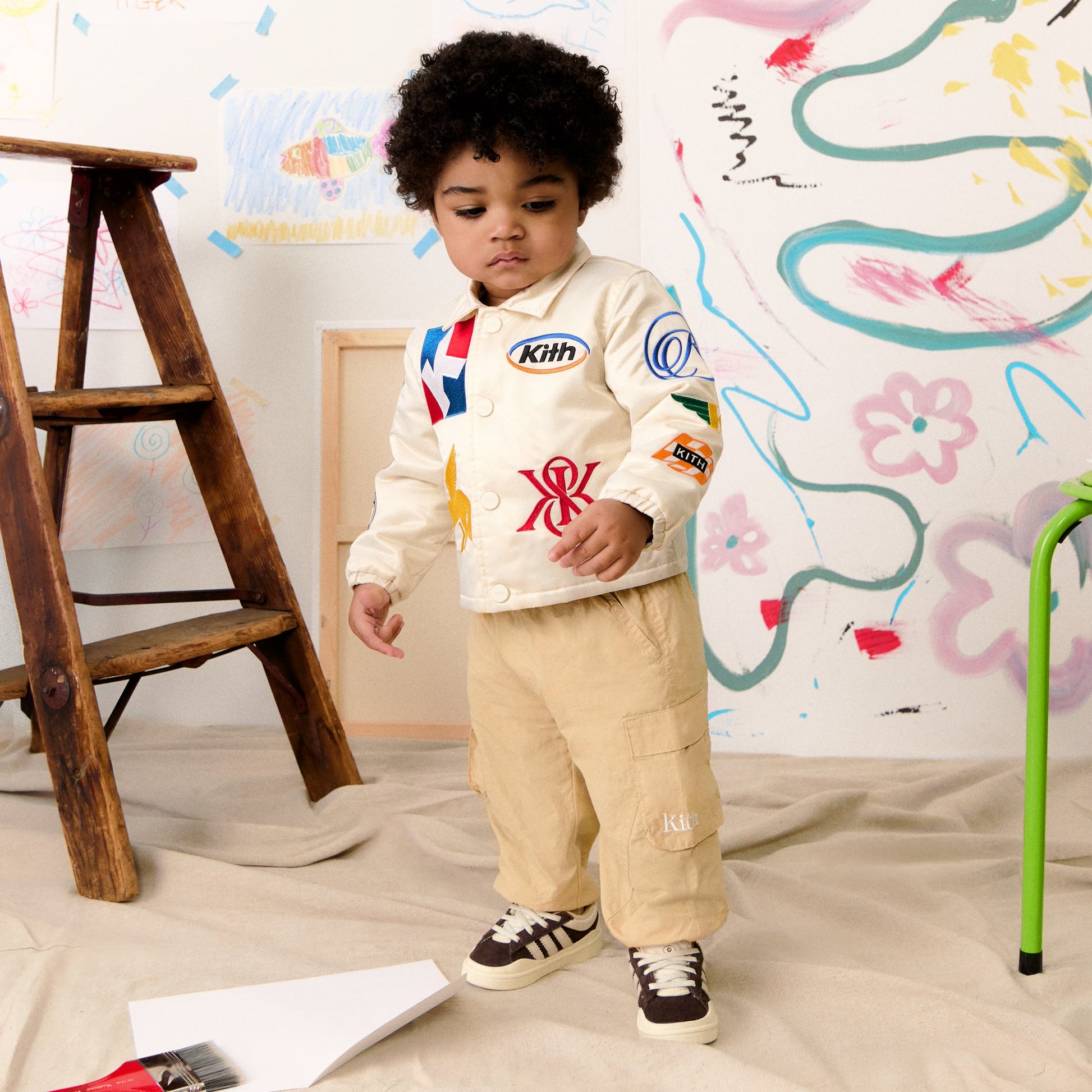 Kids Kith Kith Baby Coaches Jacket - Sandrift