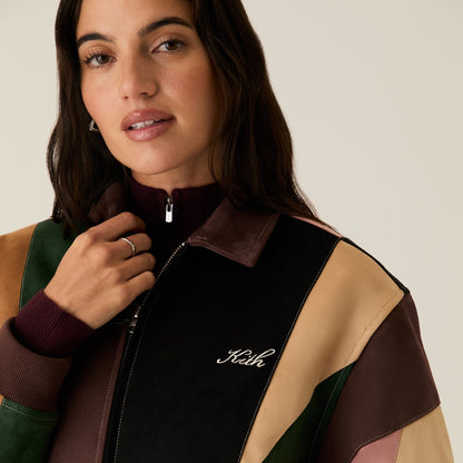 Women Kith Kith Women Brisa Patchwork Bomber Jacket - Derby
