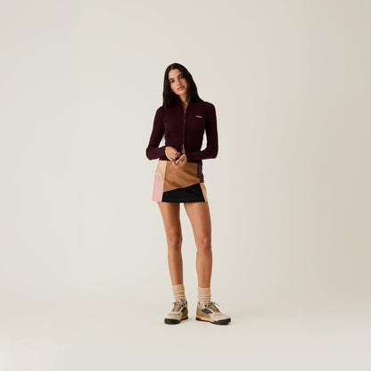Women Kith Kith Women Carmel Patchwork Micro Skirt - Derby