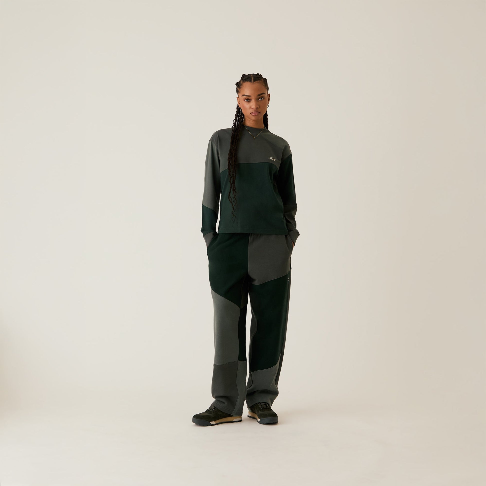 Women Kith Kith Women Patchwork Oversized Sonoma Long Sleeve - Stadium