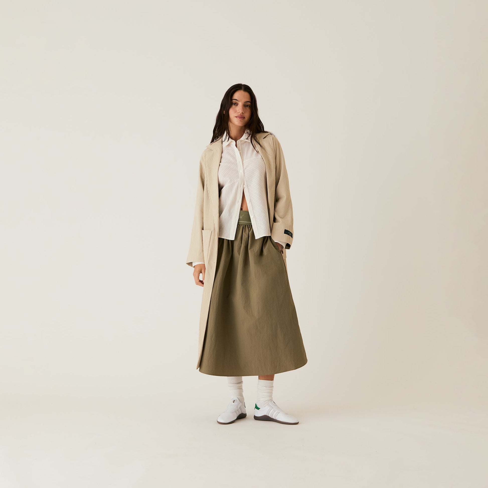 Women Kith Kith Women Rory Pleated Coat - Oxide