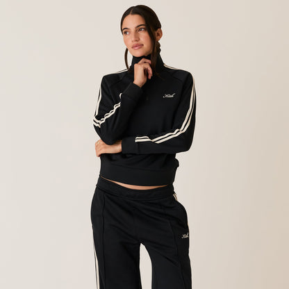 Women Kith Kith Women Everly Tricot Track Quarter Zip - Black