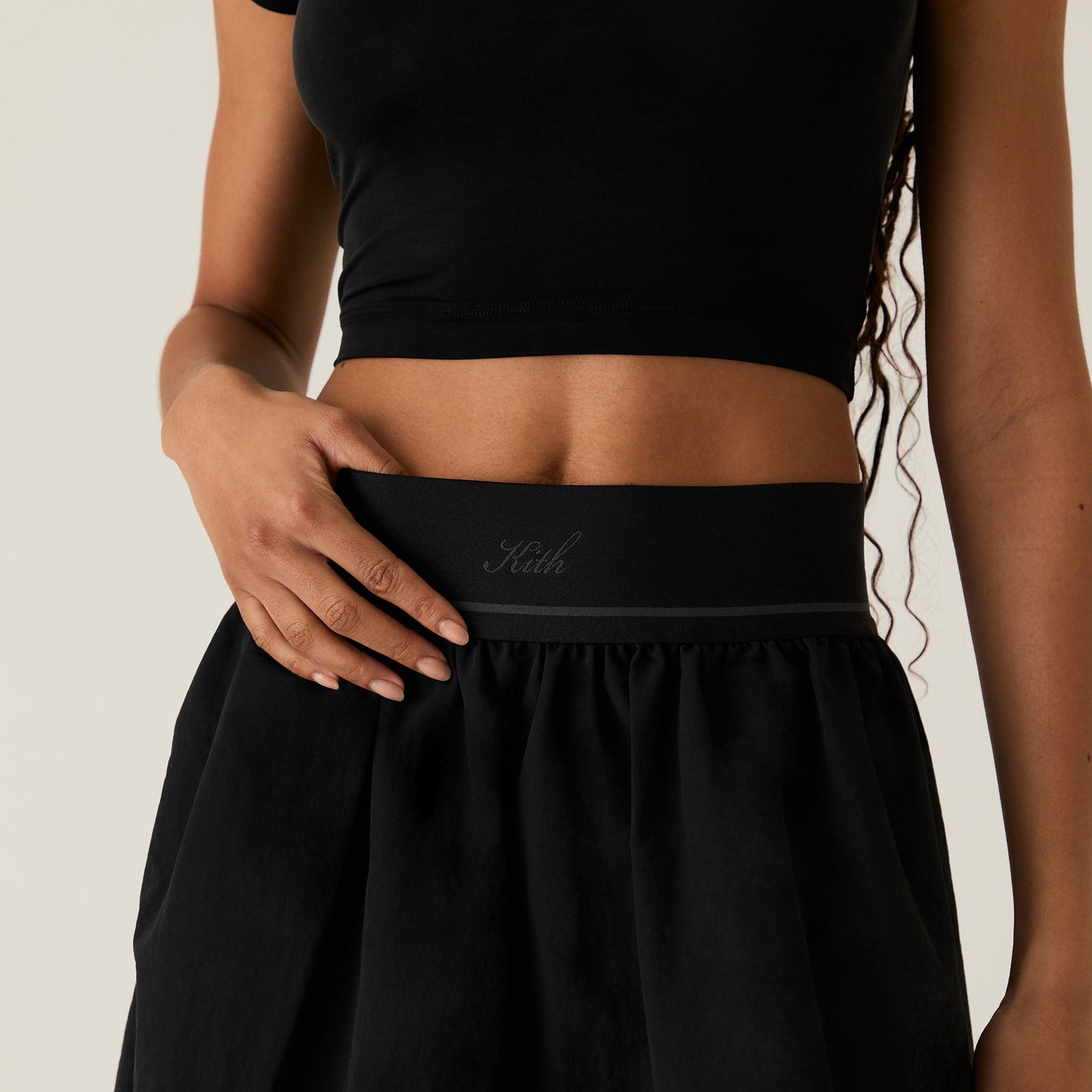Women Kith Kith Women Nadine Nylon Maxi Skirt - Black