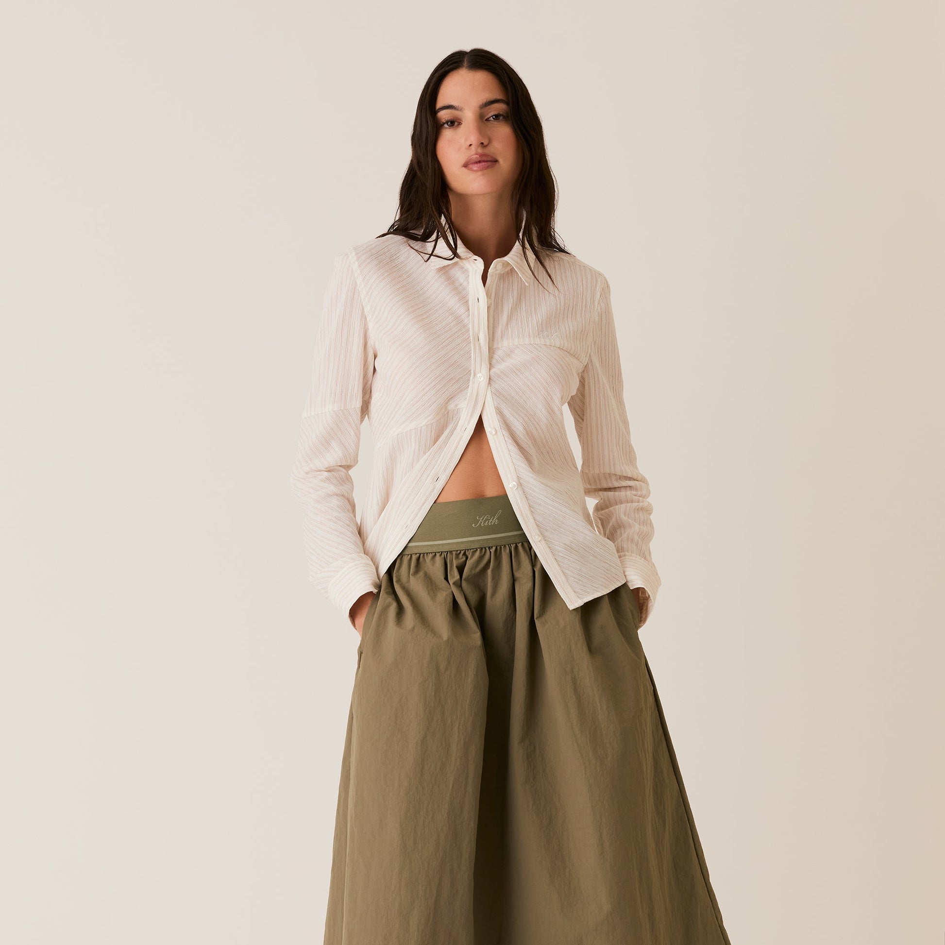 Women Kith Kith Women Nadine Nylon Maxi Skirt - Canopy