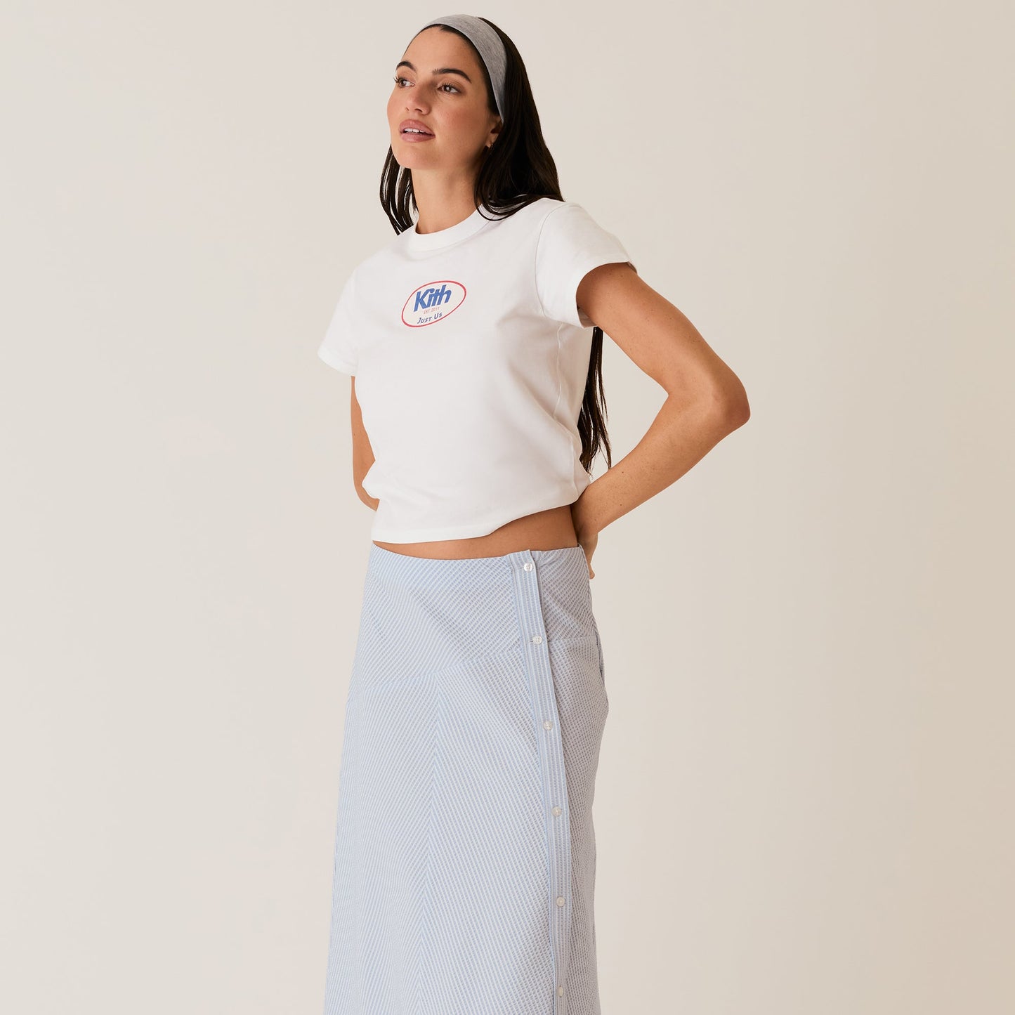 Women Kith Kith Women Estella Patchwork Maxi Skirt - Kyanite