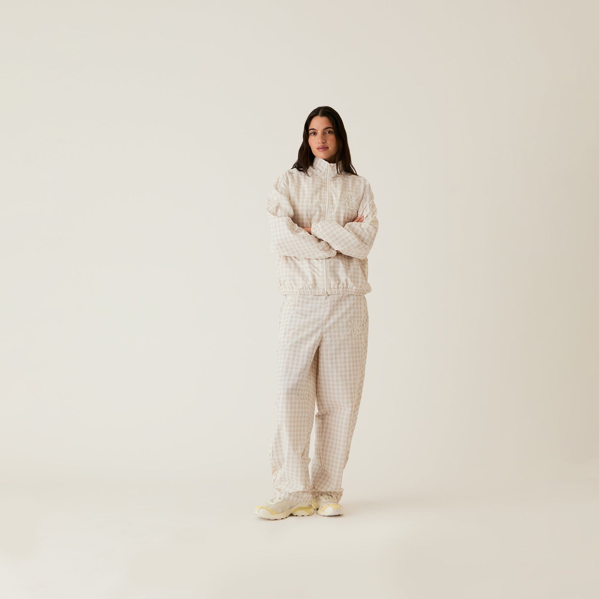 Women Kith Kith Women Azariah Check Track Jacket- White