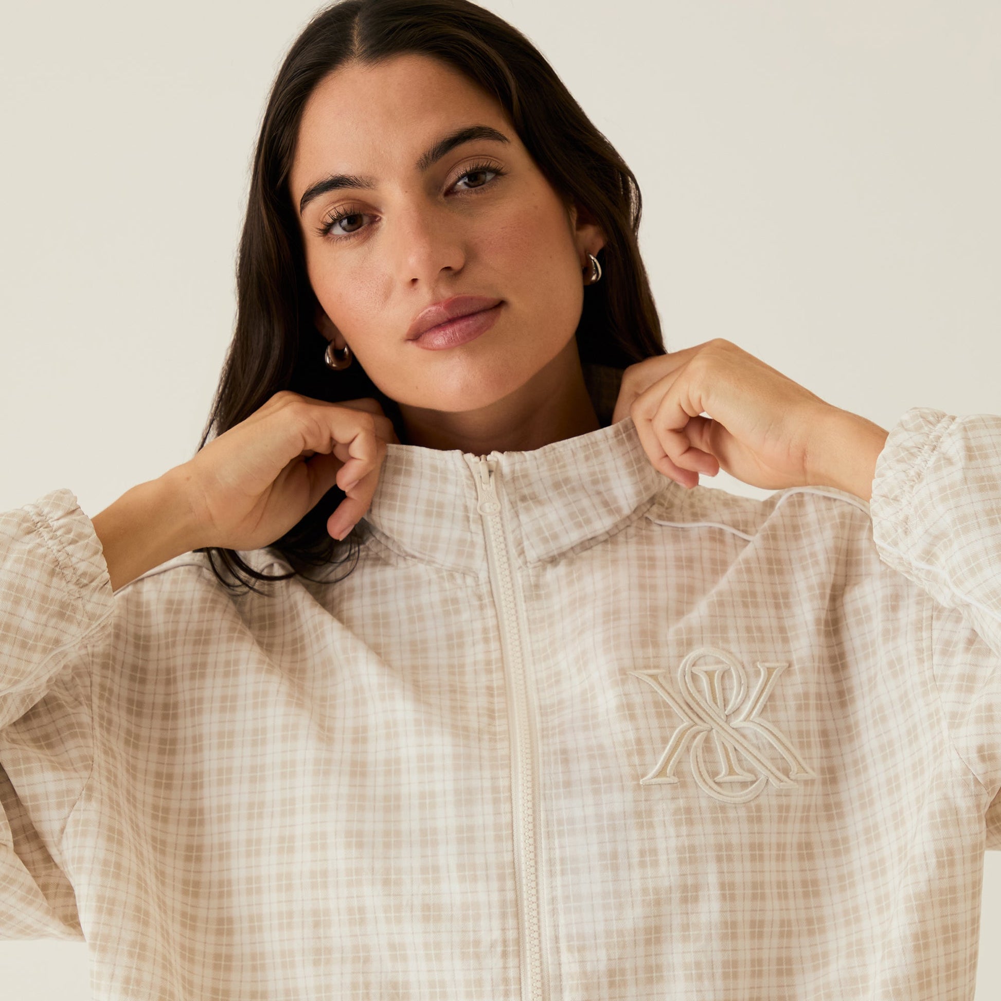 Women Kith Kith Women Azariah Check Track Jacket- White