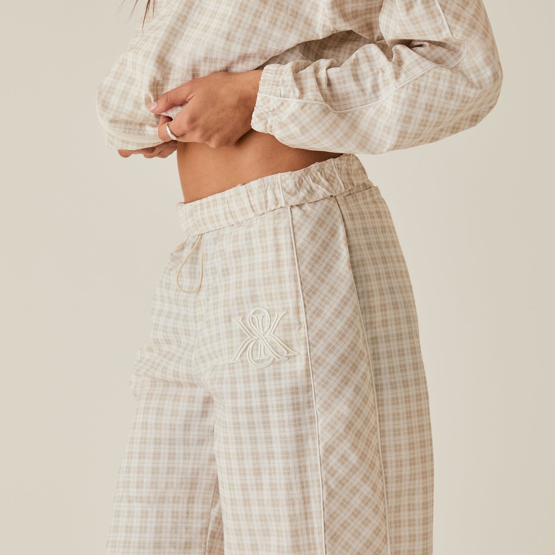 Women Kith Kith Women Azariah Check Track Pant - White