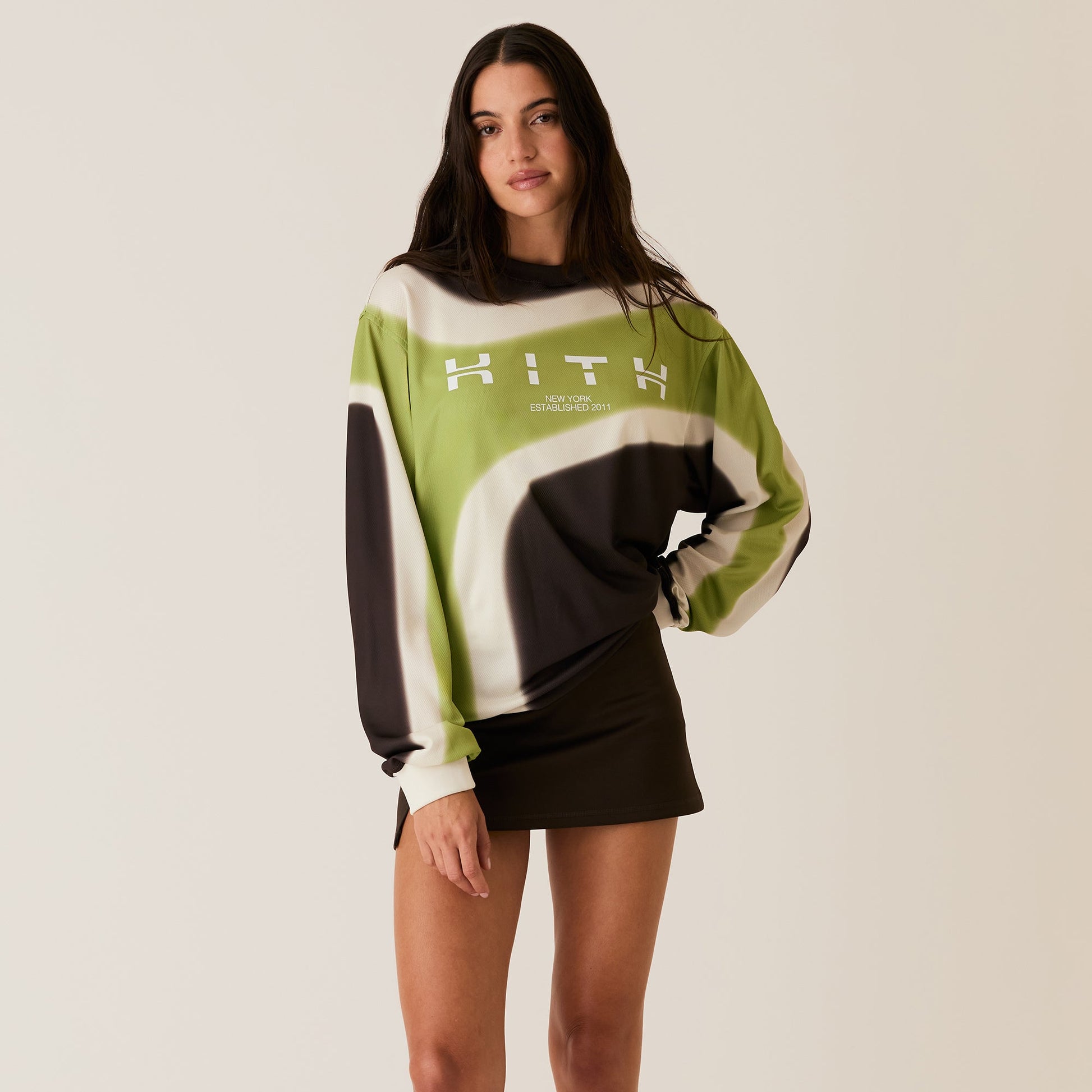 Women Kith Kith Women Aerosol Ridley Tech Long Sleeve - Pistachio