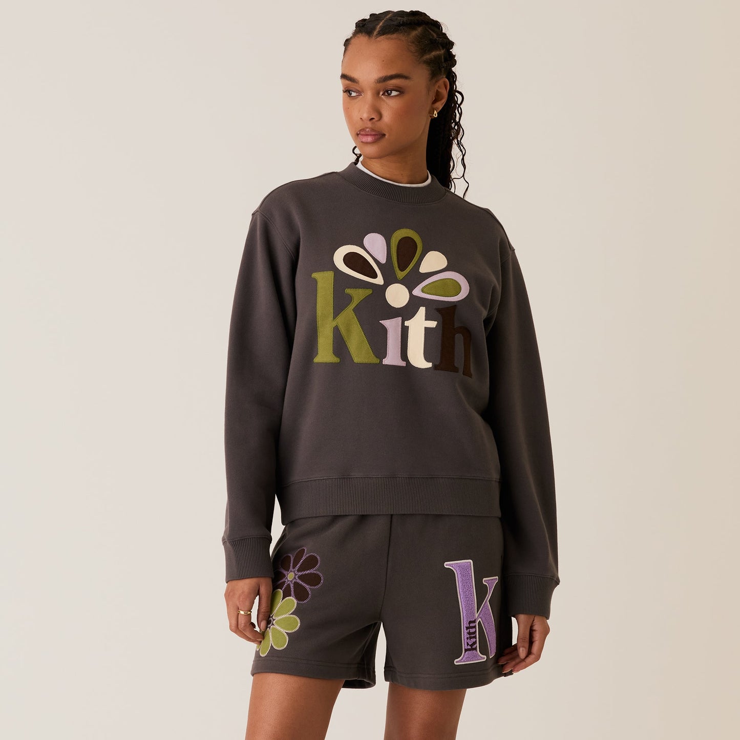 Women Kith Kith Women Ashwin Applique Crewneck - Hematite