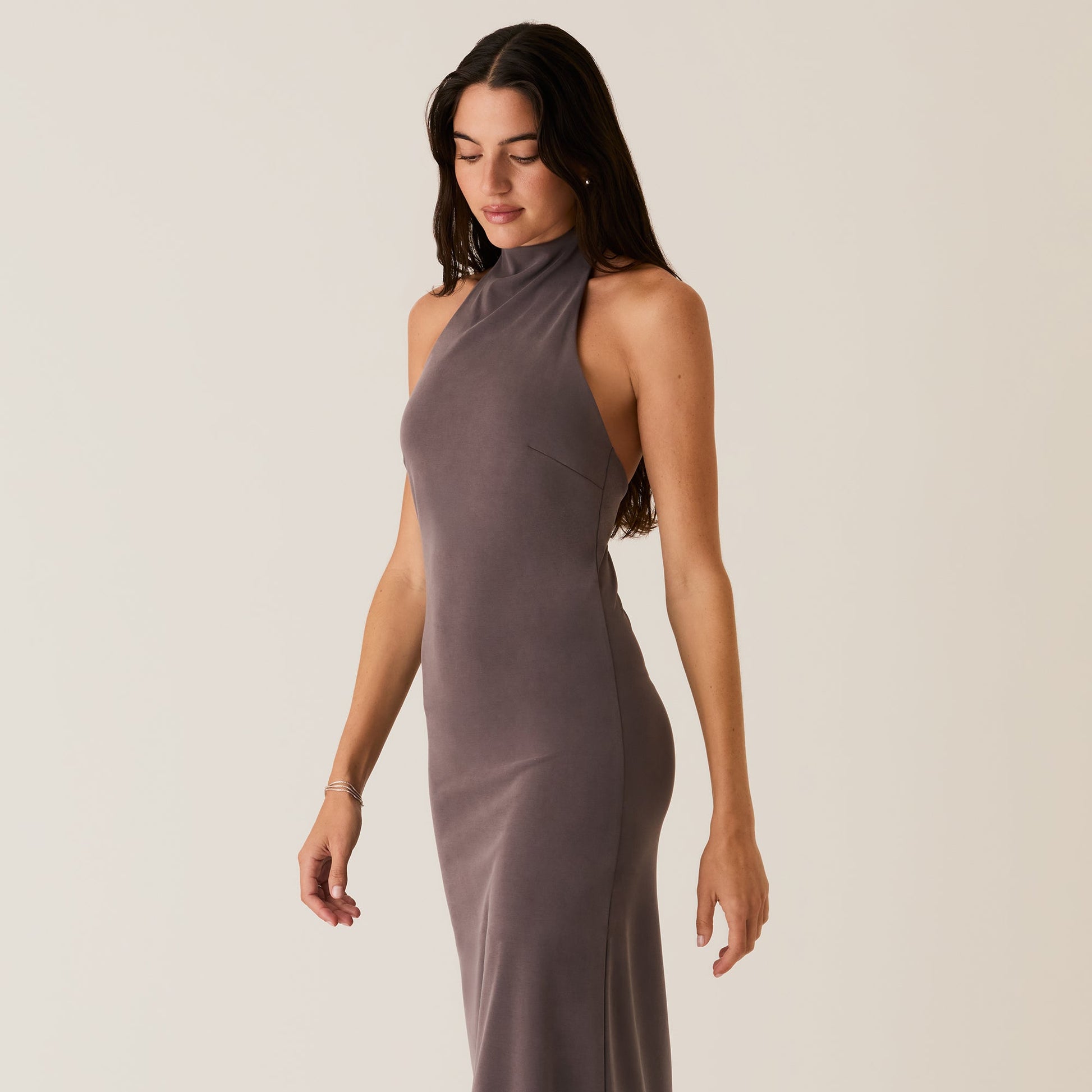 Women Kith Kith Women Harley Halter Maxi Dress - Hematite