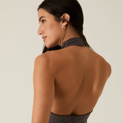 Women Kith Kith Women Harley Halter Maxi Dress - Hematite