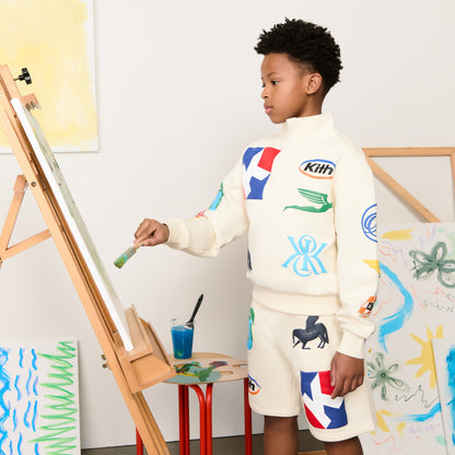 Kids Kith Kith Kids Logo Nelson Short - Sandrift