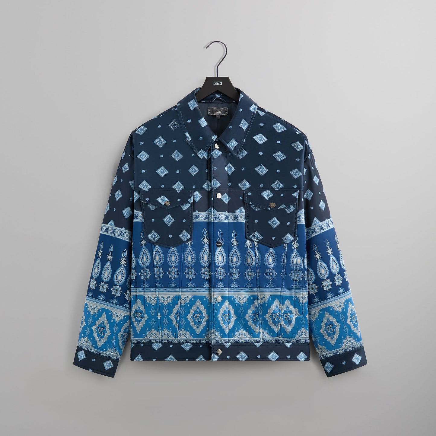 Men Kith Kith Puffed Jase Satin Trucker Jacket - Nocturnal