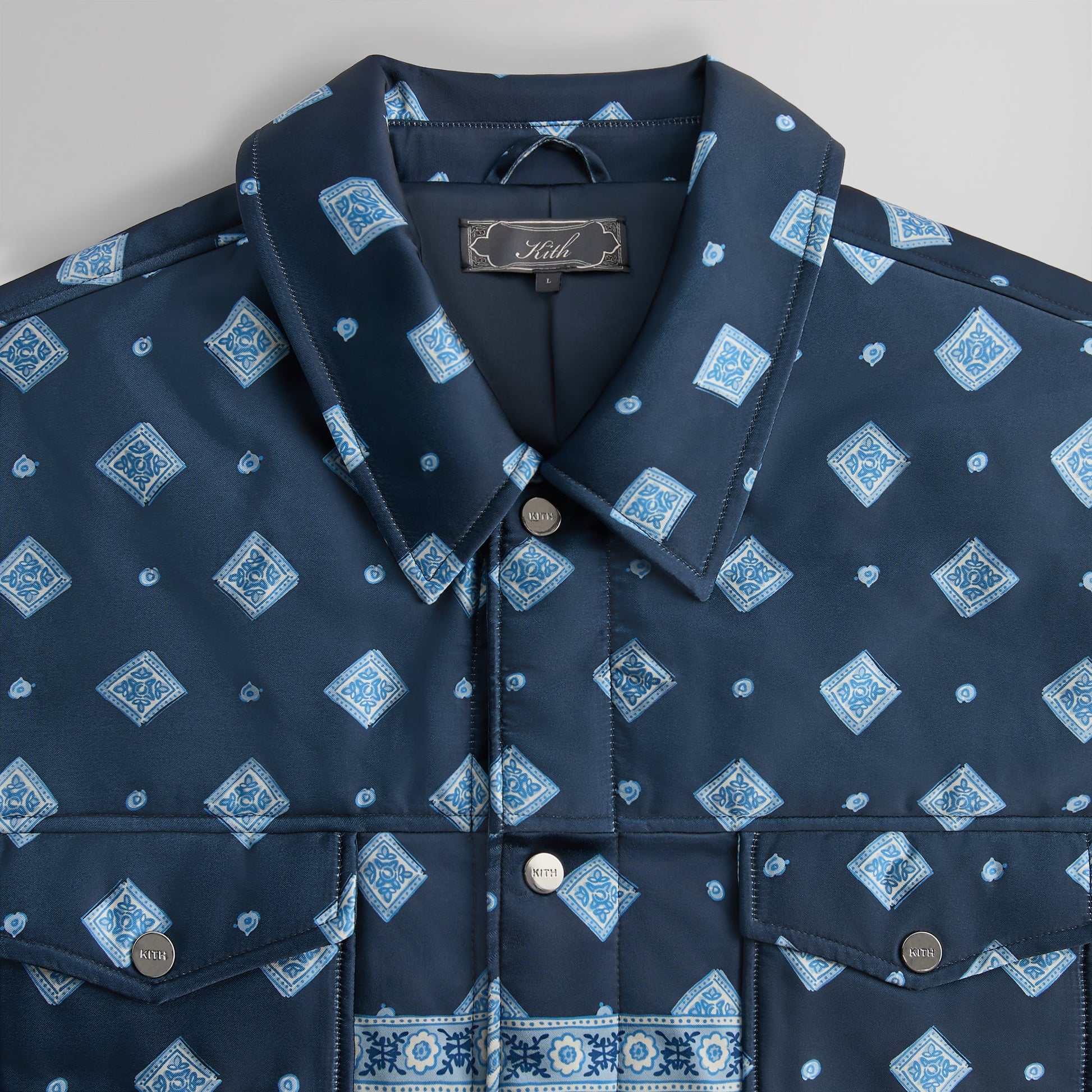 Men Kith Kith Puffed Jase Satin Trucker Jacket - Nocturnal