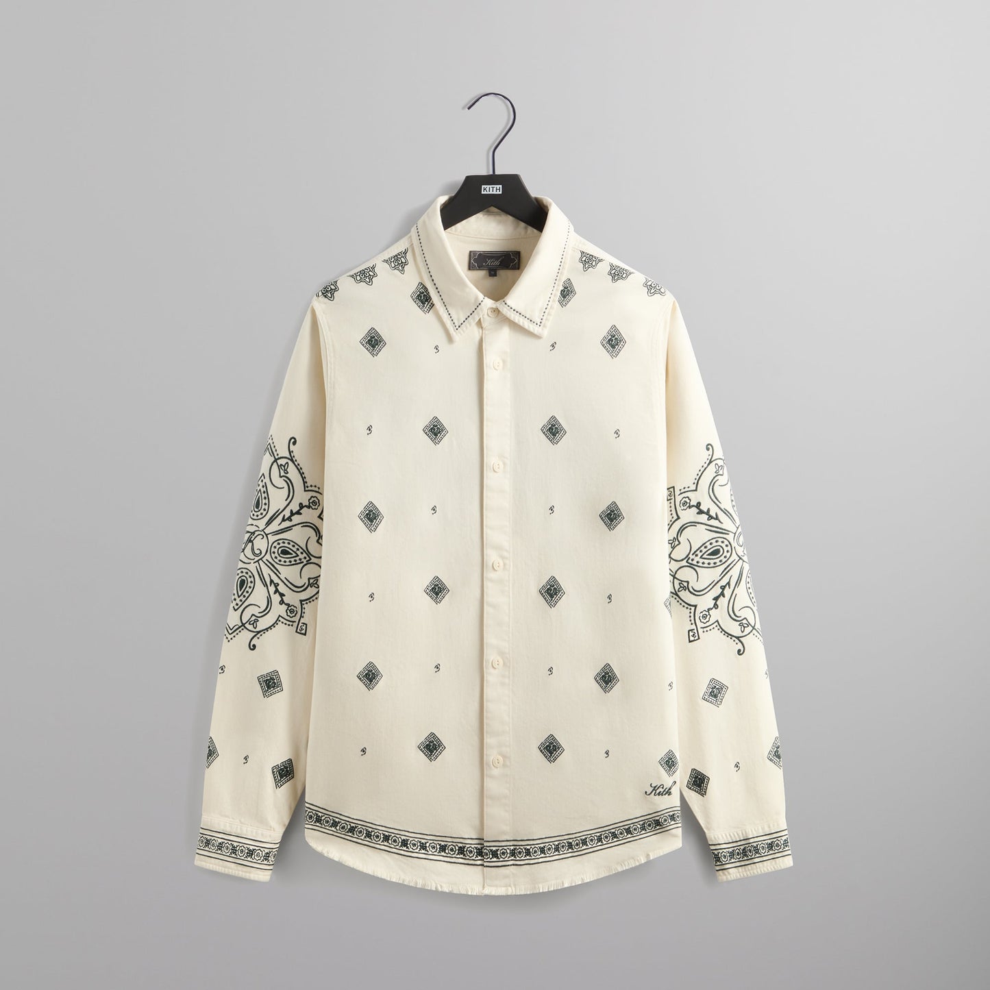 Men Kith Kith Raw Hem Denim Apollo Shirt - Stadium