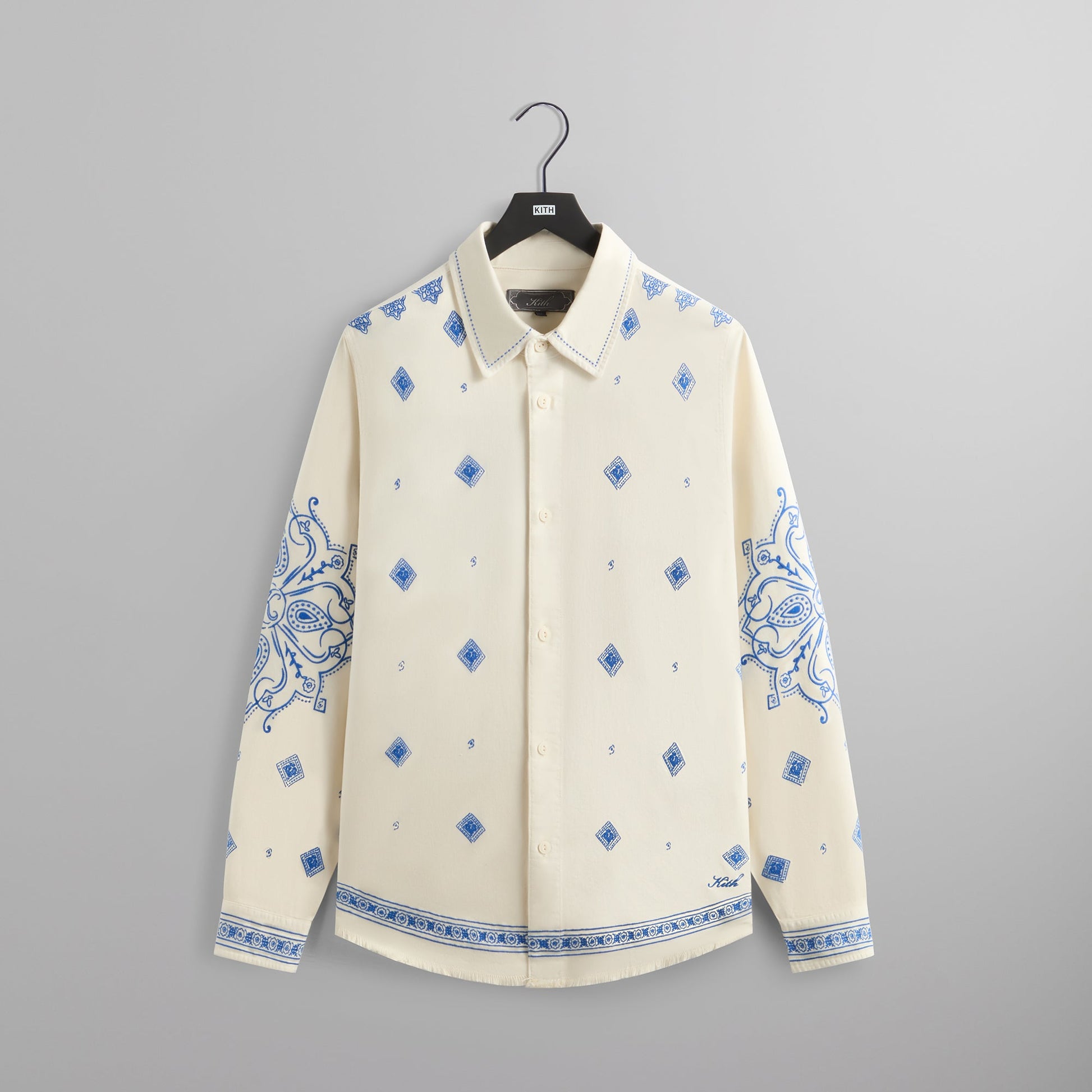 Men Kith Kith Raw Hem Denim Apollo Shirt - Lake
