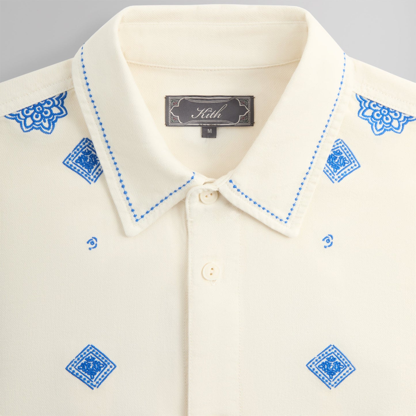 Men Kith Kith Raw Hem Denim Apollo Shirt - Lake