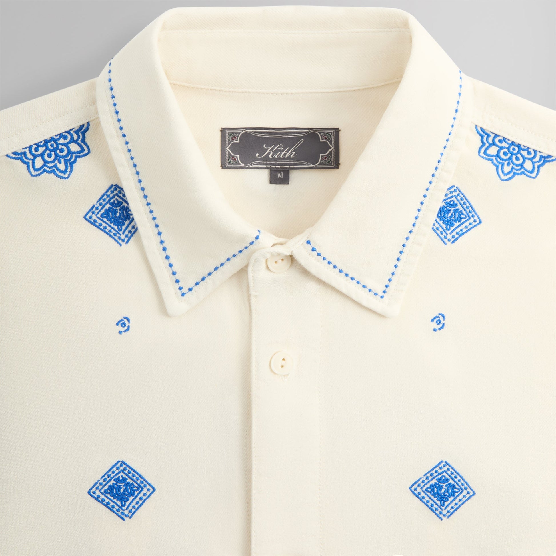 Men Kith Kith Raw Hem Denim Apollo Shirt - Lake