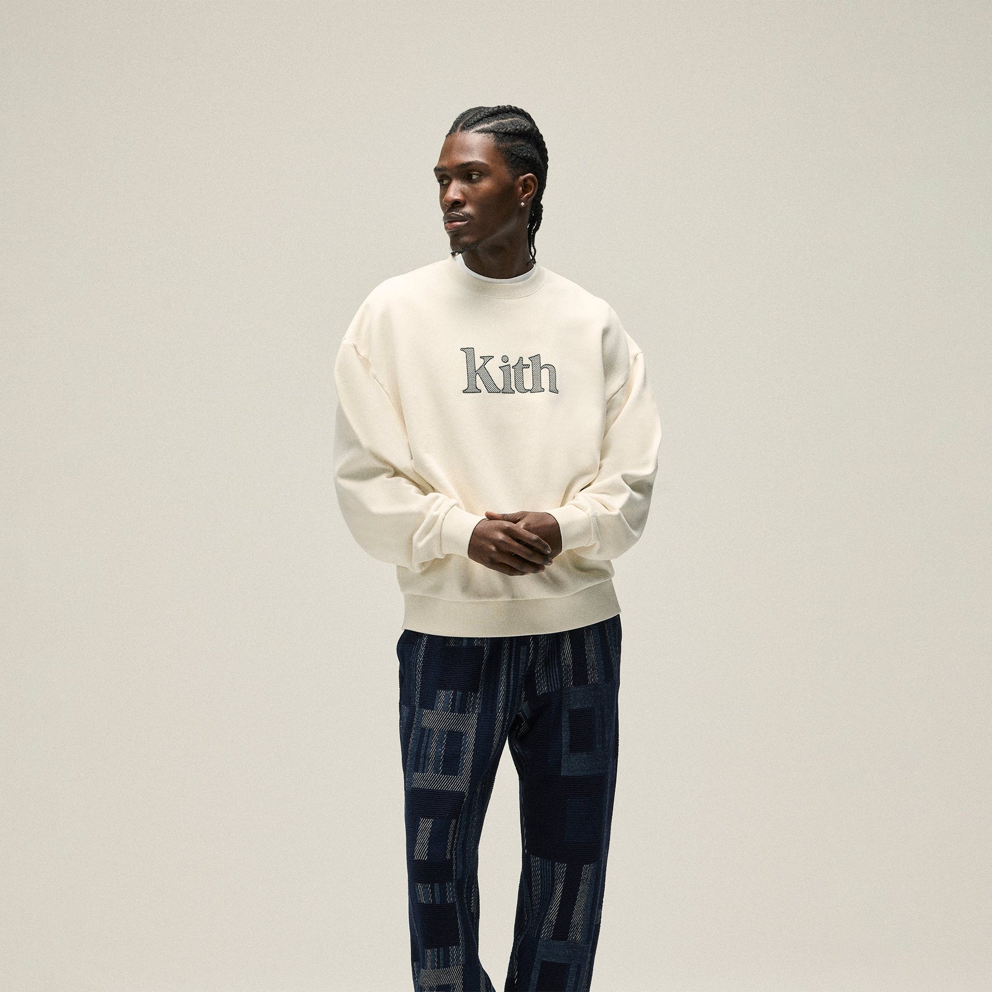 Men Kith Kith Serif Nelson Crewneck - Sandrift