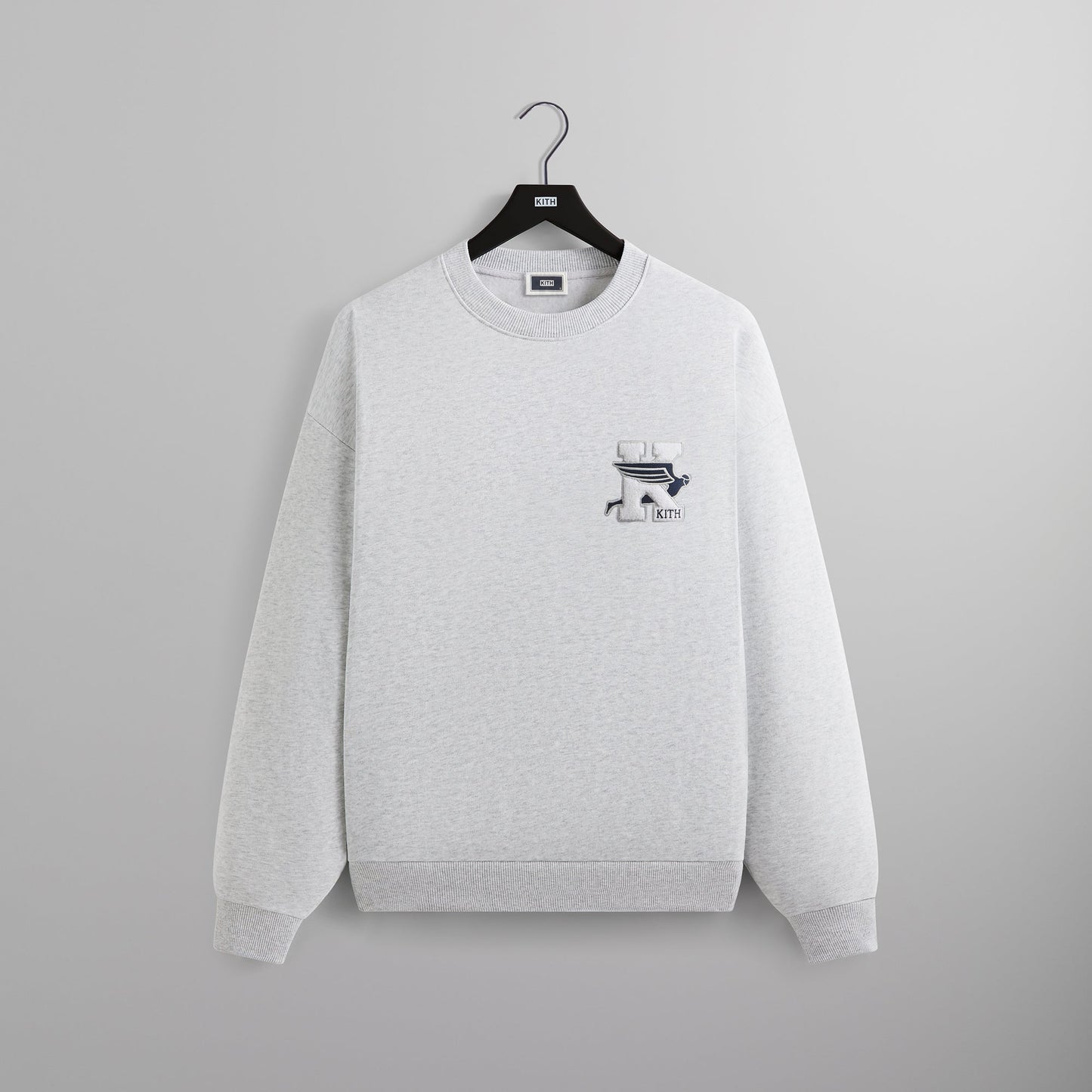 Men Kith Kith Flight Logo Nelson Crewneck - Light Heather Grey
