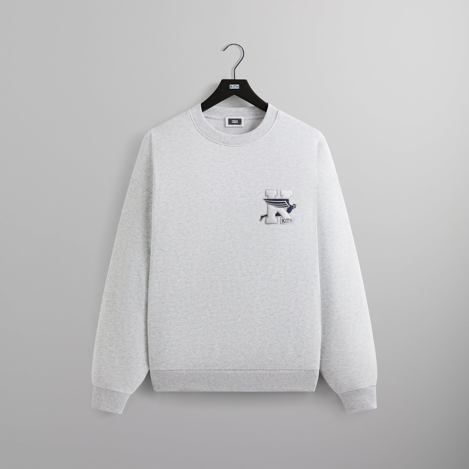 Men Kith Kith Flight Logo Nelson Crewneck - Light Heather Grey