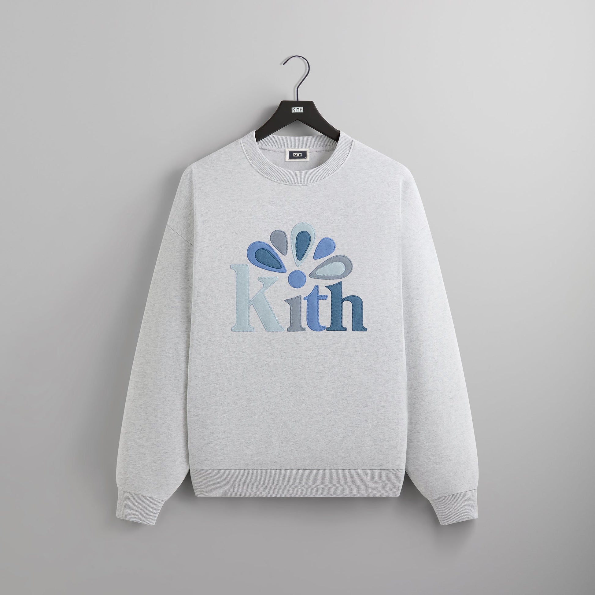 Men Kith Kith Serif Applique Nelson Crewneck - Light Heather Grey