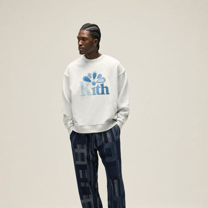Men Kith Kith Serif Applique Nelson Crewneck - Light Heather Grey