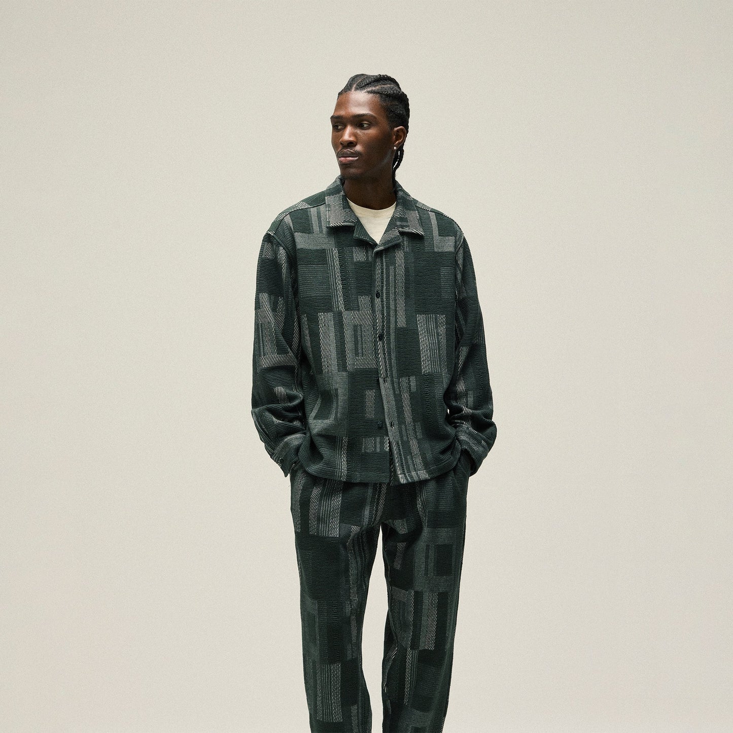 Men Kith Kith Geometric Knit Elmhurst Pant - Stadium