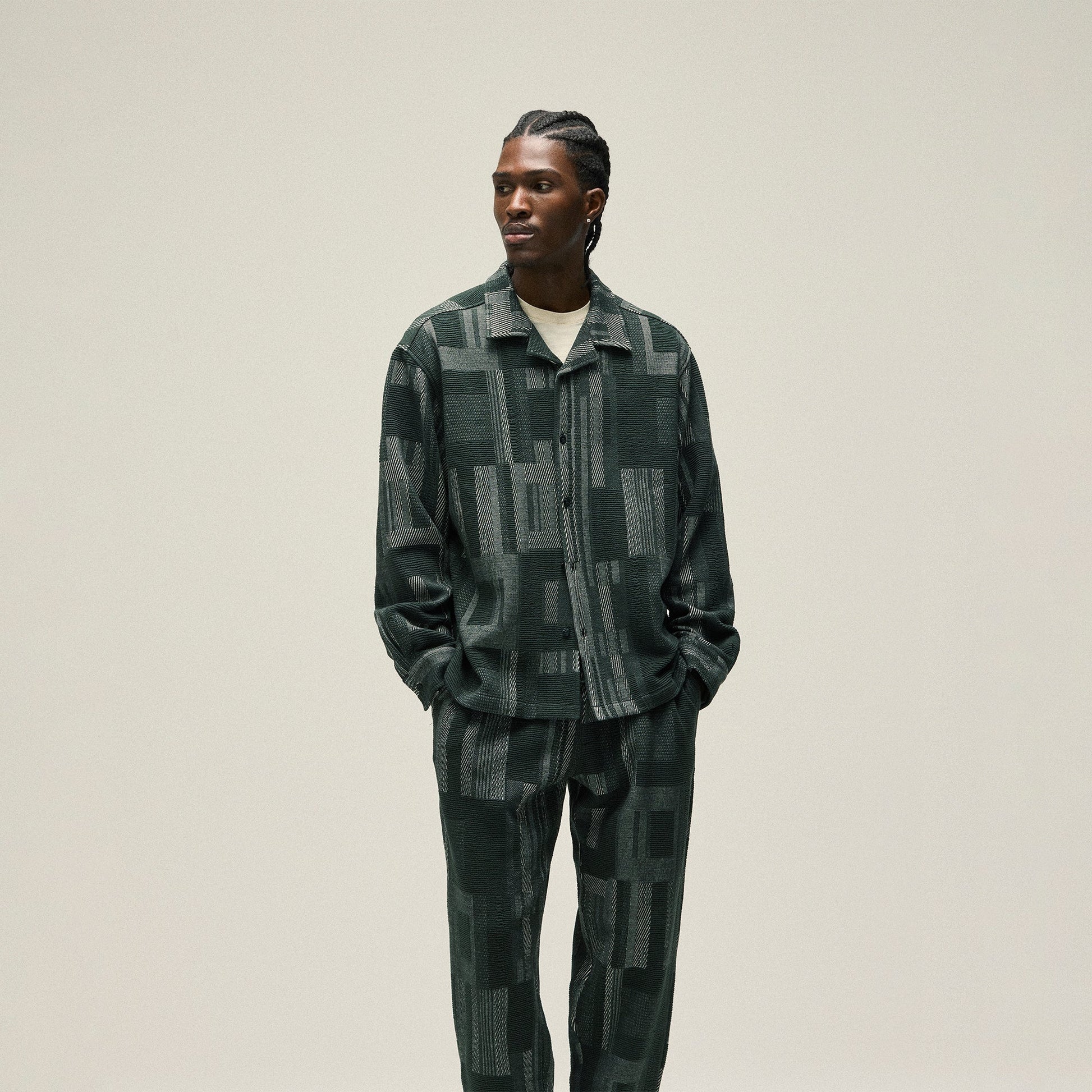 Men Kith Kith Geometric Knit Elmhurst Pant - Stadium