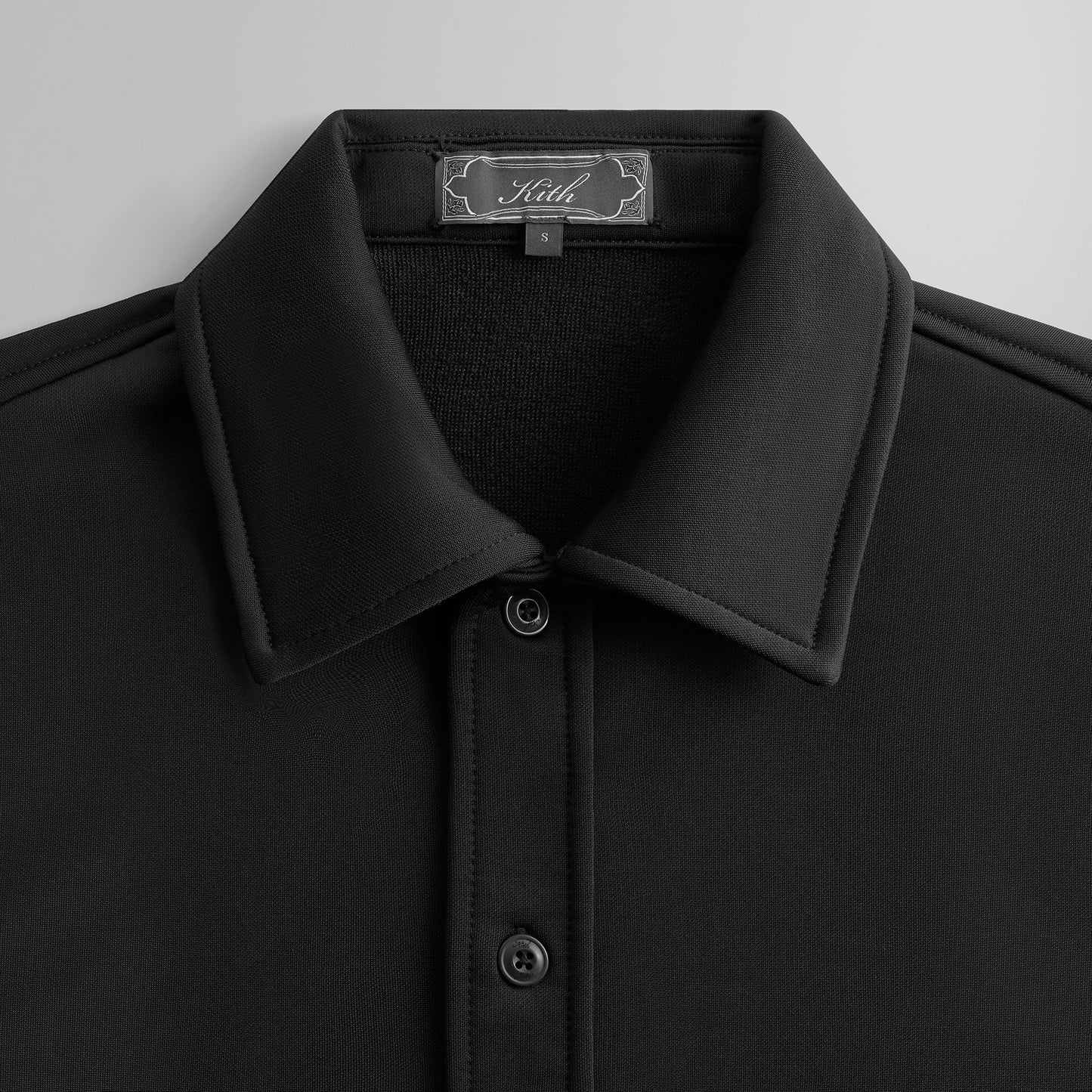 Men Kith Kith Long Sleeve Boxy Collared Overshirt - Black